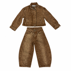 Completo Denim Leopardato